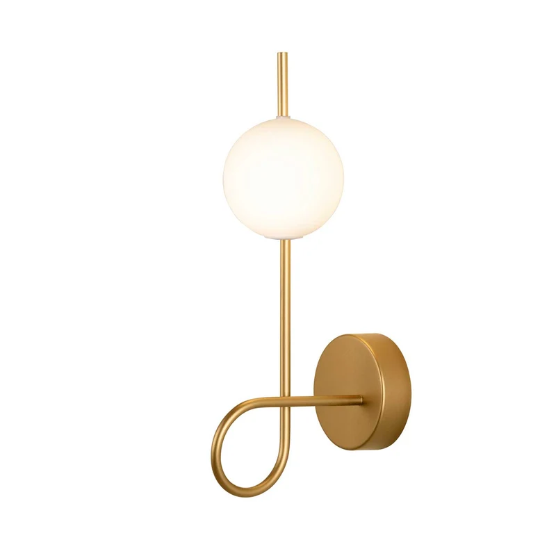 Loop - Applique murale LED en acier et verre, style art déco, H 33,5 cm