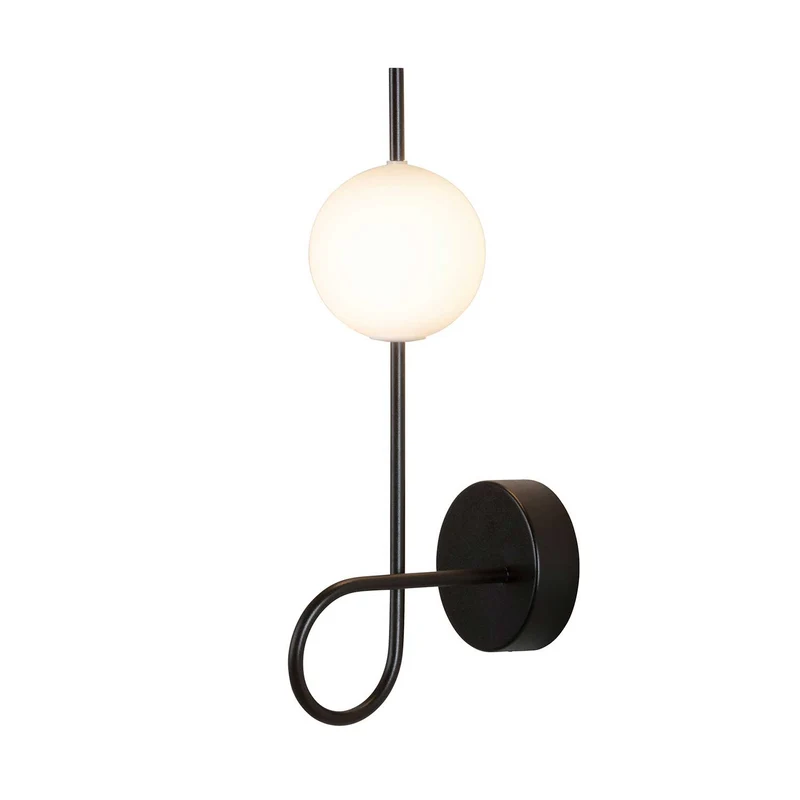 Loop - Applique murale LED en acier et verre, style art déco, H 33,5 cm