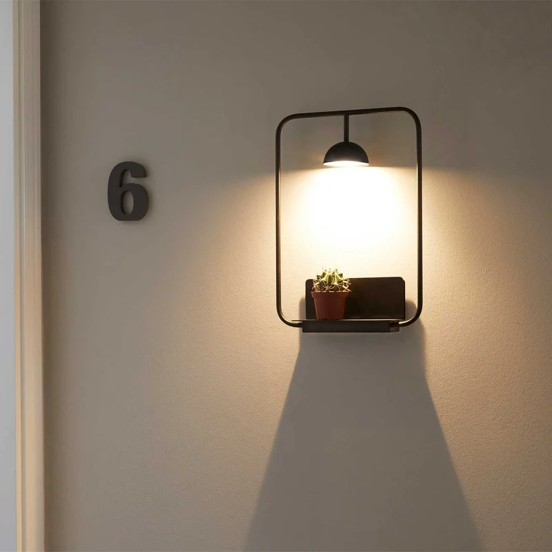 Cupolina - Applique murale LED en acier, style minimaliste, H 45 cm