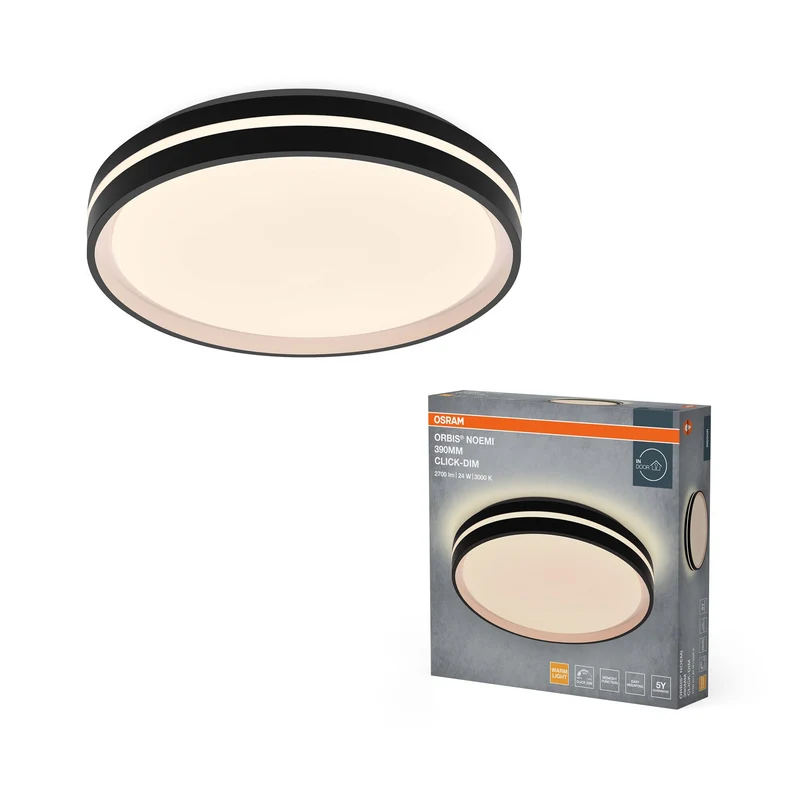 OSRAM Orbis Noemi 390 mm 24W 830 Click dimmerabile Nero