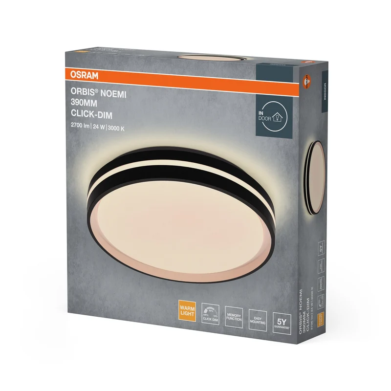 OSRAM Orbis Noemi 390 mm 24W 830 Click dimmerabile Nero