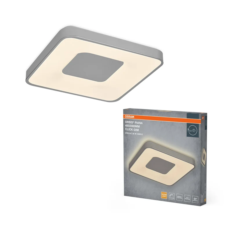 OSRAM Orbis Piana 485x485 mm 36W 830 Click dimmerabile Argento