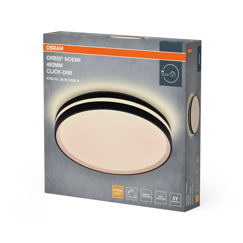 OSRAM Orbis Noemi 480 mm 36W 830 Click dimmerabile Nero
