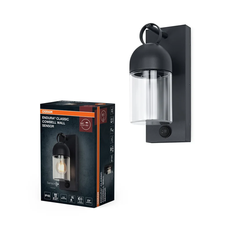 OSRAM ENDURA® Classic Cowbell Applique da esterno IP65 con sensore E27 Grigio scuro