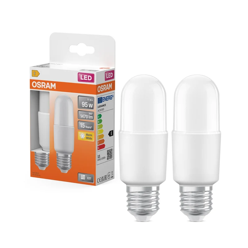 OSRAM LED PCR CLASSIC Lampada a bastone 11W 827 opaca E27
