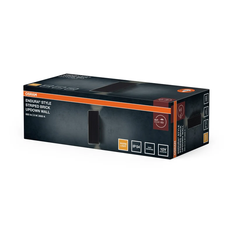 OSRAM ENDURA® Style Applique esterna Striped Brick Up-Down 6W IP54 grigio scuro