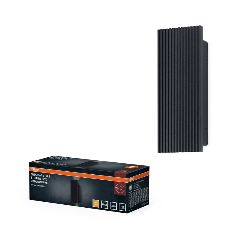 OSRAM ENDURA® Style Applique esterna Striped Box Up-Down 6W IP54 grigio scuro