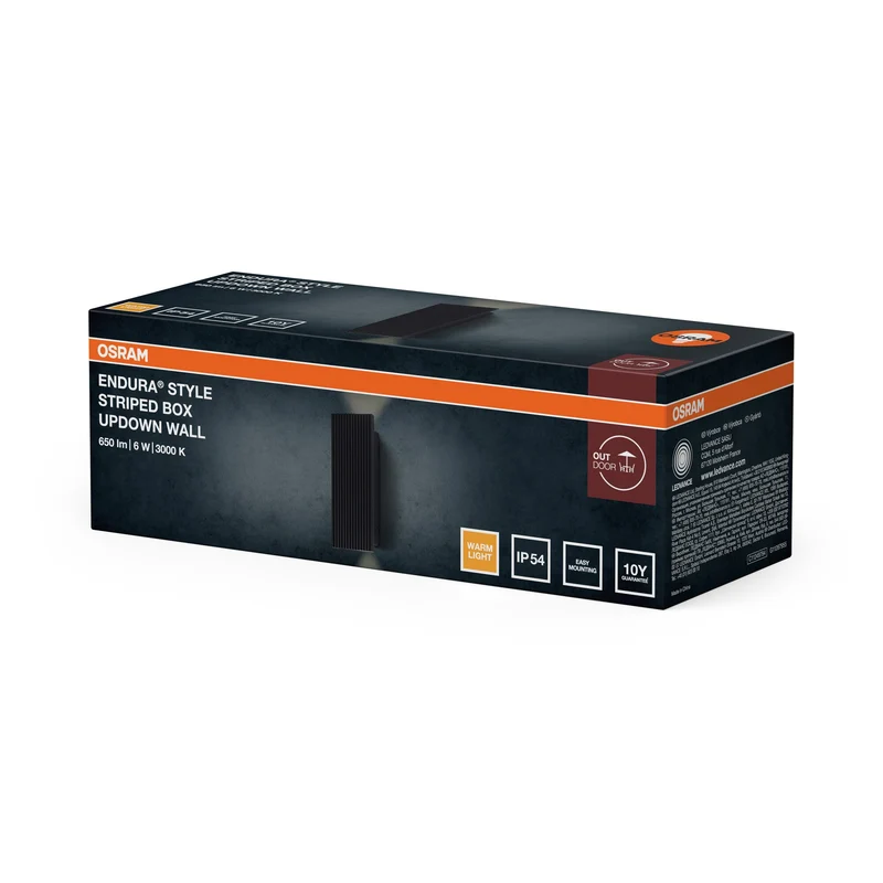 OSRAM ENDURA® Style Applique esterna Striped Box Up-Down 6W IP54 grigio scuro