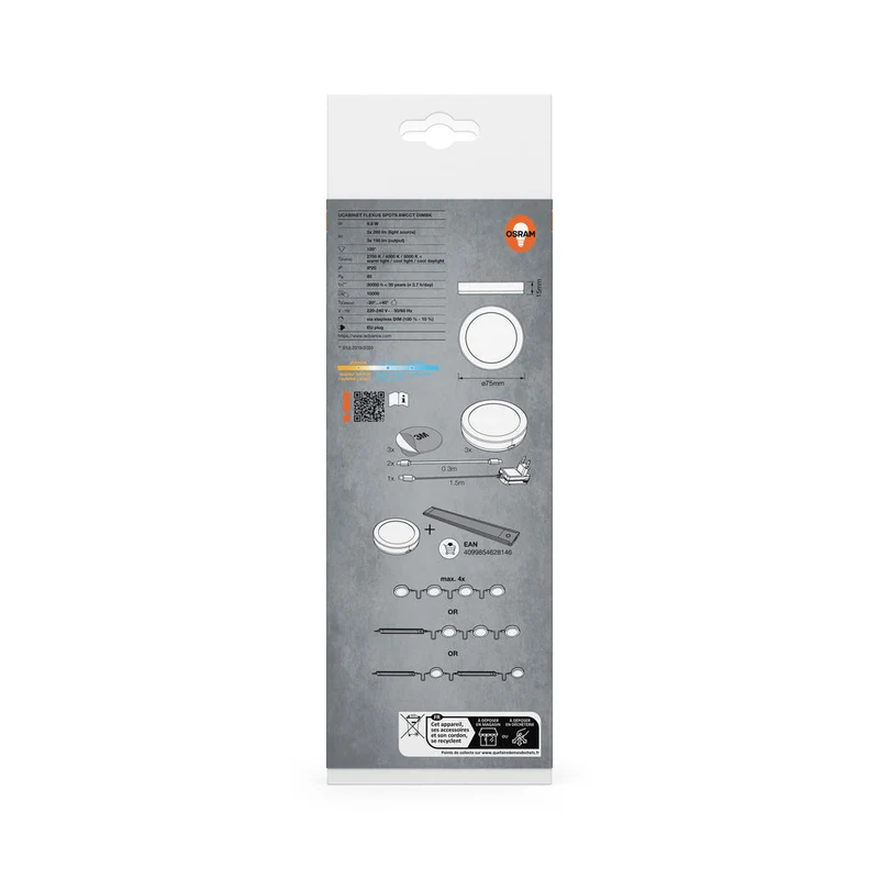 OSRAM Lampada sottopensile Flexus Spot 9,8W CCT dimmerabile nera
