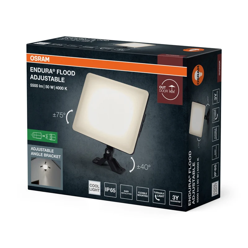 OSRAM ENDURA® Faretto esterno regolabile 50W 840 Nero