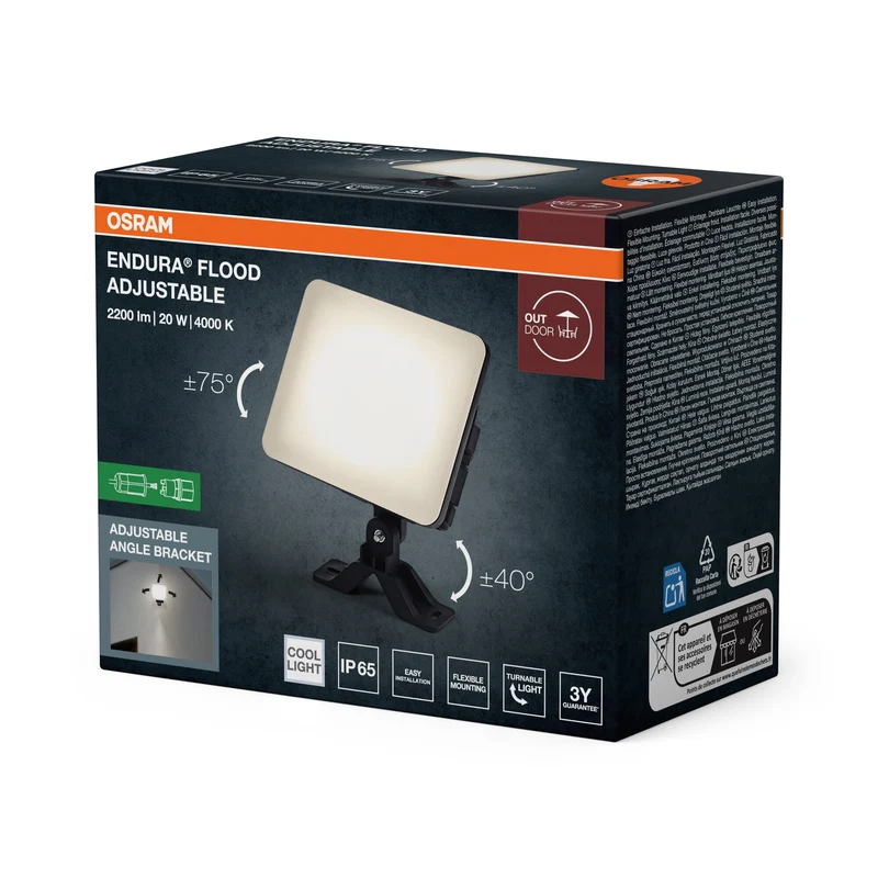 OSRAM ENDURA® Faretto esterno regolabile 20W 840 Nero
