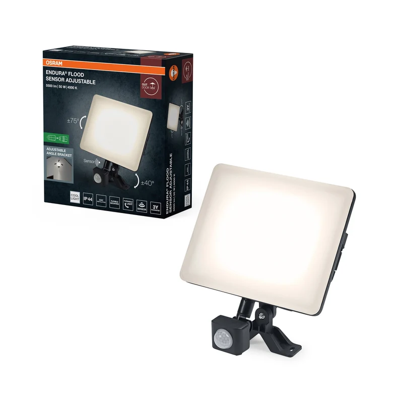 OSRAM ENDURA® Faretto esterno regolabile con sensore 50W 840 Nero