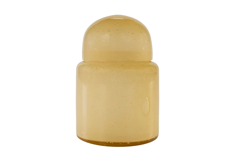 Casa Padrino Luxus Vasen 2er Set Ocker - Zwei Deko Gefäße aus durchgefärbtem Glas - Luxus Deko Accessoires