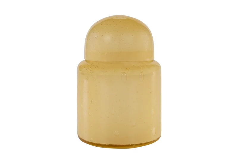 Casa Padrino Luxus Vasen 2er Set Ocker - Zwei Deko Gefäße aus durchgefärbtem Glas - Luxus Deko Accessoires