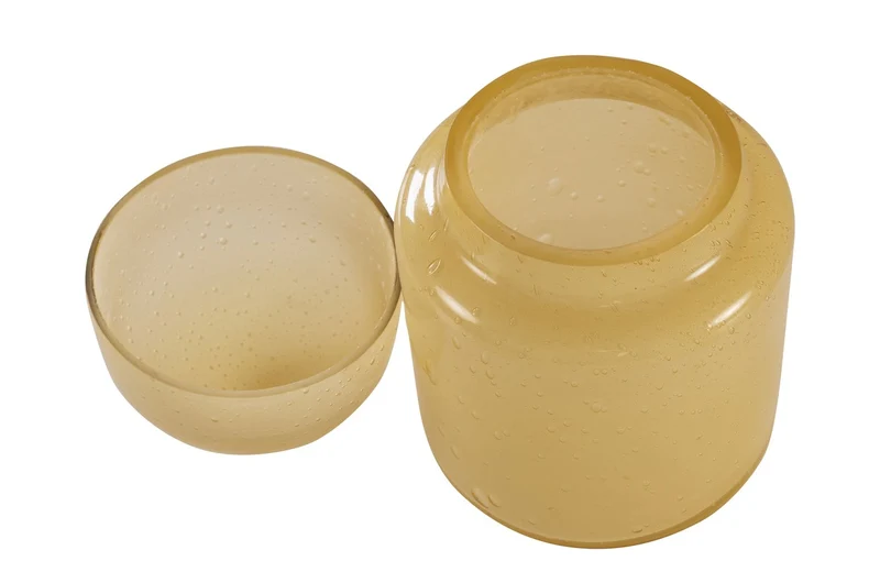 Casa Padrino Luxus Vasen 2er Set Ocker - Zwei Deko Gefäße aus durchgefärbtem Glas - Luxus Deko Accessoires