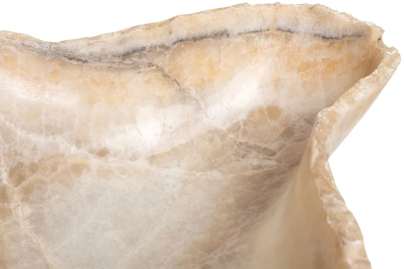 Casa Padrino Luxus Schale 38 x 47 x H. 13,5 cm - Große Deko Schale aus hochwertigem Onyx - Luxus Deko Accessoires