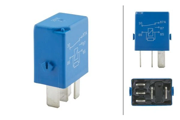 Micro relè di commutazione Hella 12V 5 pin con resistenza / 35A