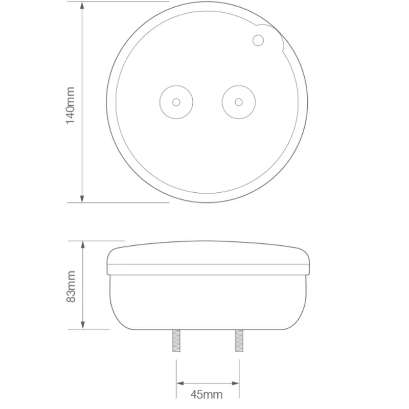 Luce per hamburger a LED rotonda per rimorchio per camion e rimorchi / Staffa profonda