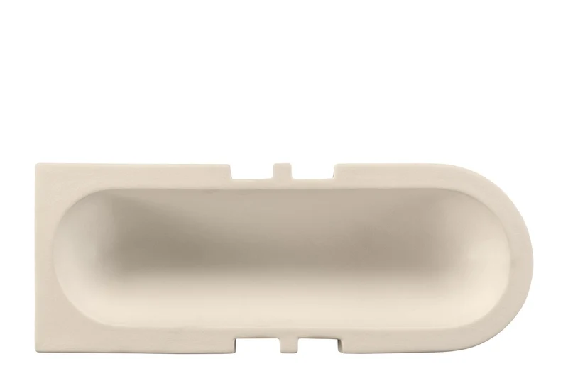 Casa Padrino Luxus Schale Naturfarben 51 x 19,5 x H. 11 cm - Längliche Steingut Deko Schale im Natural Finish - Luxus Deko Accessoires