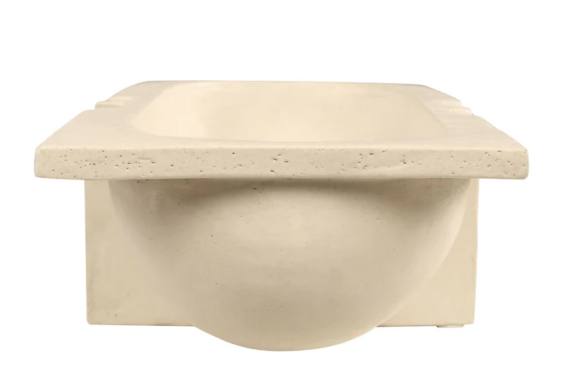 Casa Padrino Luxus Schale Naturfarben 51 x 19,5 x H. 11 cm - Längliche Steingut Deko Schale im Natural Finish - Luxus Deko Accessoires