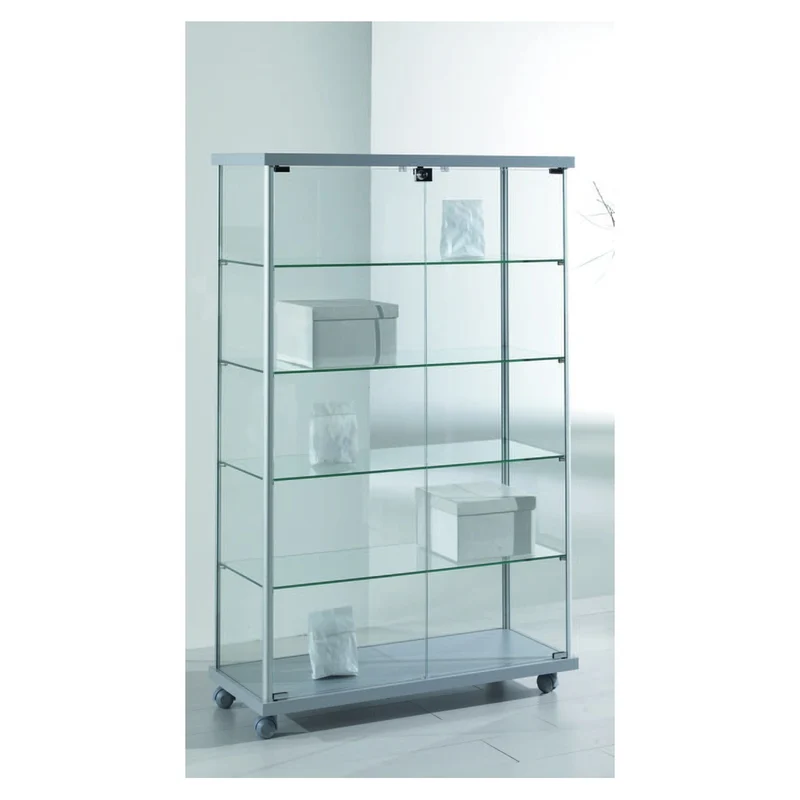 Casa Padrino Luxus Ladenvitrine 73 x 39 cm H. 141 cm - Ladeneinrichtung - Boutique Möbel - Made in Italy