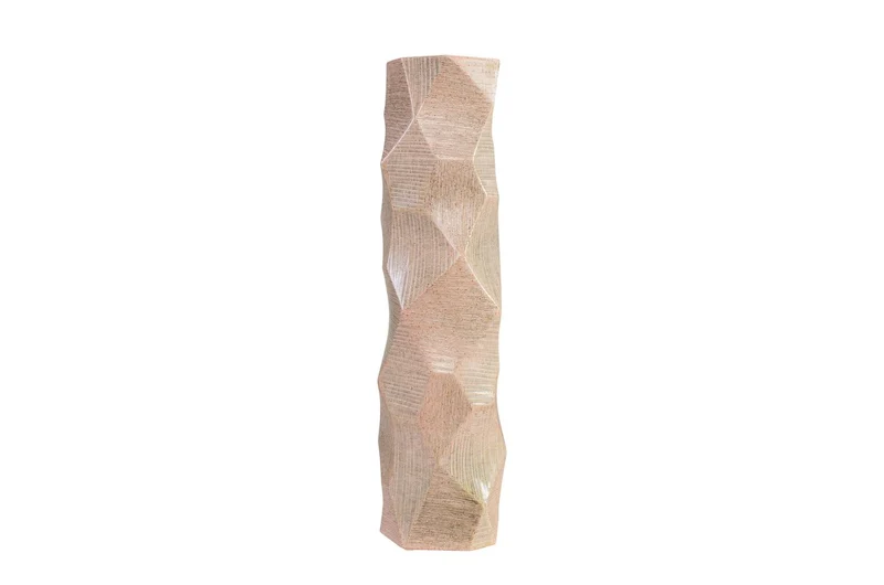 Casa Padrino Luxus Vase Ø 14 x H. 55 cm - Hohe schlanke Vase Abstract aus Steingut mit Dekor in Pastelltönen - Luxus Deko Accessoires