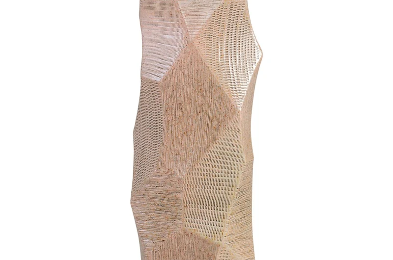Casa Padrino Luxus Vase Ø 14 x H. 55 cm - Hohe schlanke Vase Abstract aus Steingut mit Dekor in Pastelltönen - Luxus Deko Accessoires