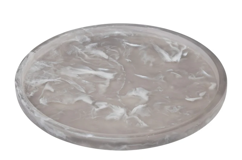 Casa Padrino Luxus Deko Objekt Schwarz Ø 21 x H. 1,7 cm - Runder Deko Teller aus Kunstharz mit transparent schwarzer Wirbeloptik - Luxus Deko Accessoires