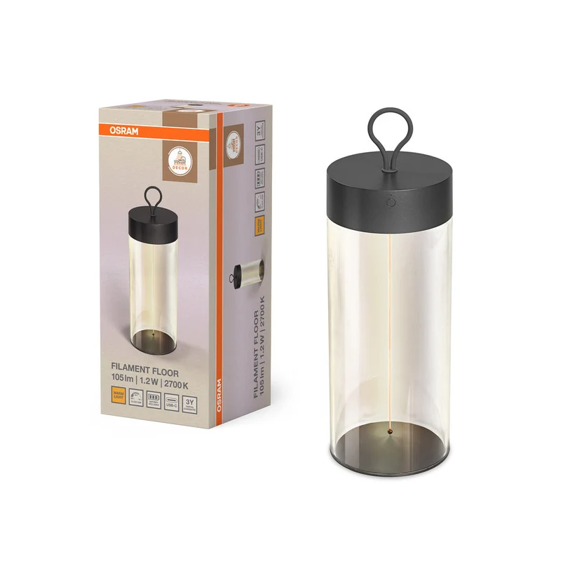 OSRAM DECOR FILAMENT Lampada da terra, grigio, 1,2W, 105lm