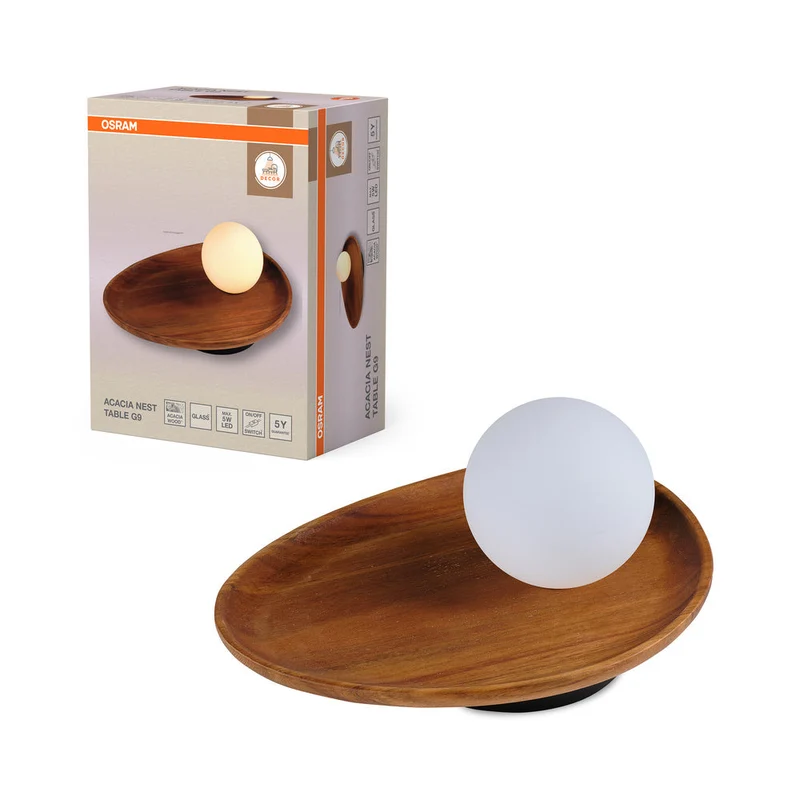 OSRAM DECOR Acacia Nest lampada da tavolo 1xG9 marrone