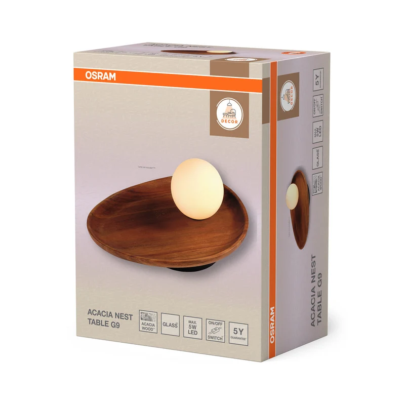 OSRAM DECOR Acacia Nest lampada da tavolo 1xG9 marrone