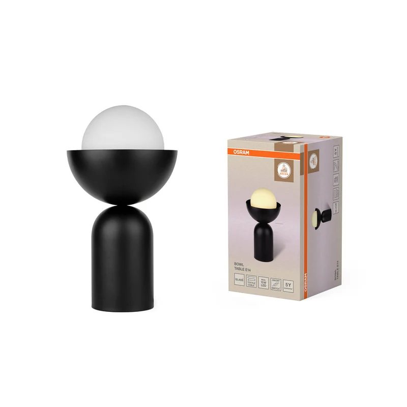 OSRAM DECOR Lampada da tavolo Bowl E14 nera