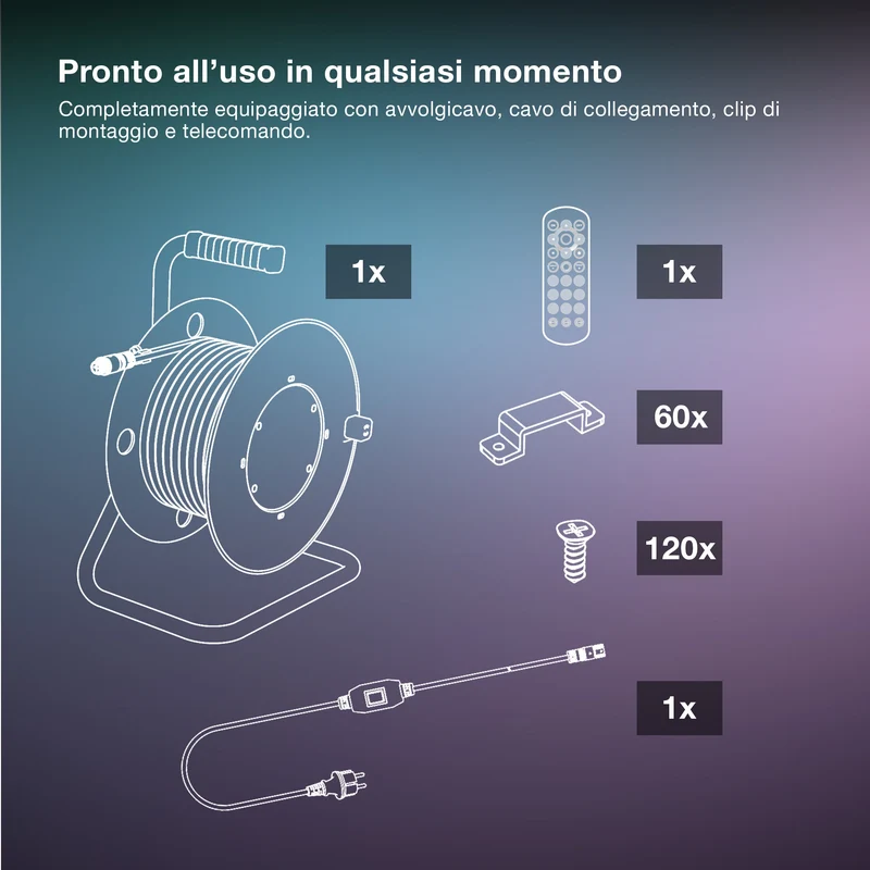OSRAM STRISCIA LED FLESSIBILE DA ESTERNO RGB 20M IP65 TELECOMANDO