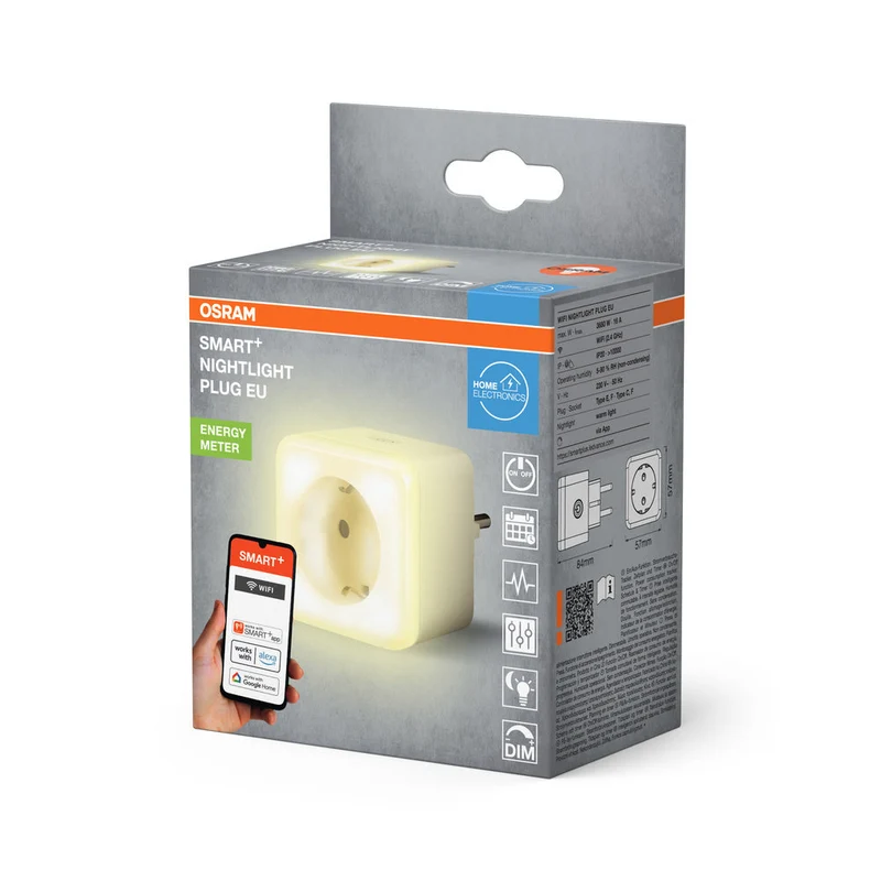 OSRAM Wifi SMART+ LUCE NOTTURNA Presa EU Funksteckdose & Luce Notturna Bianco