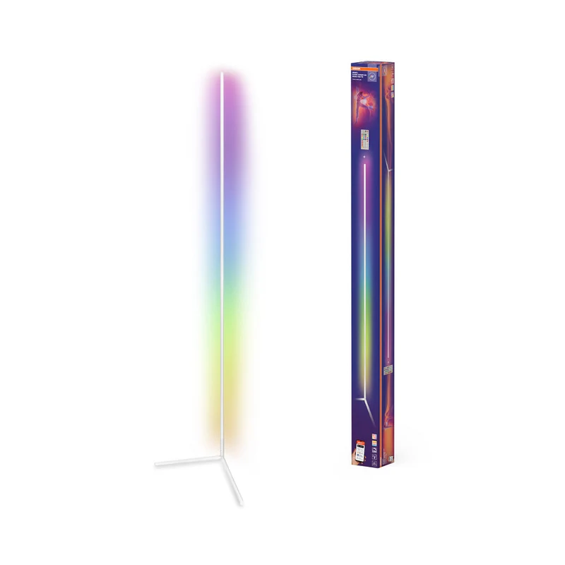 OSRAM Matter SMART+ Lampada da terra angolare sottile, con telecomando, bianco, 2000 mm, RGB + Tunable White (TW)