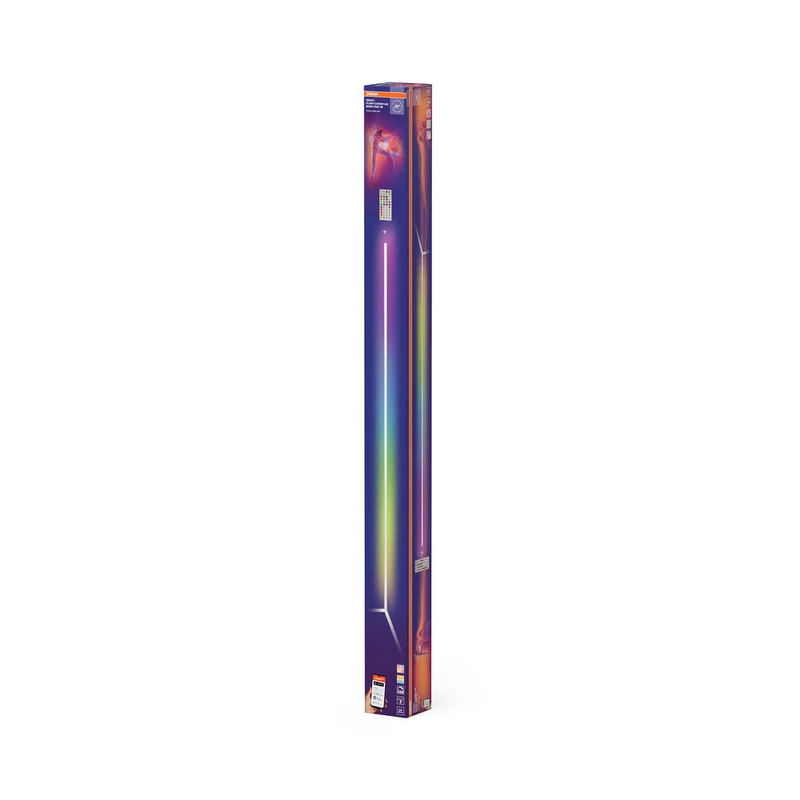 OSRAM Matter SMART+ Lampada da terra angolare sottile, con telecomando, bianco, 2000 mm, RGB + Tunable White (TW)
