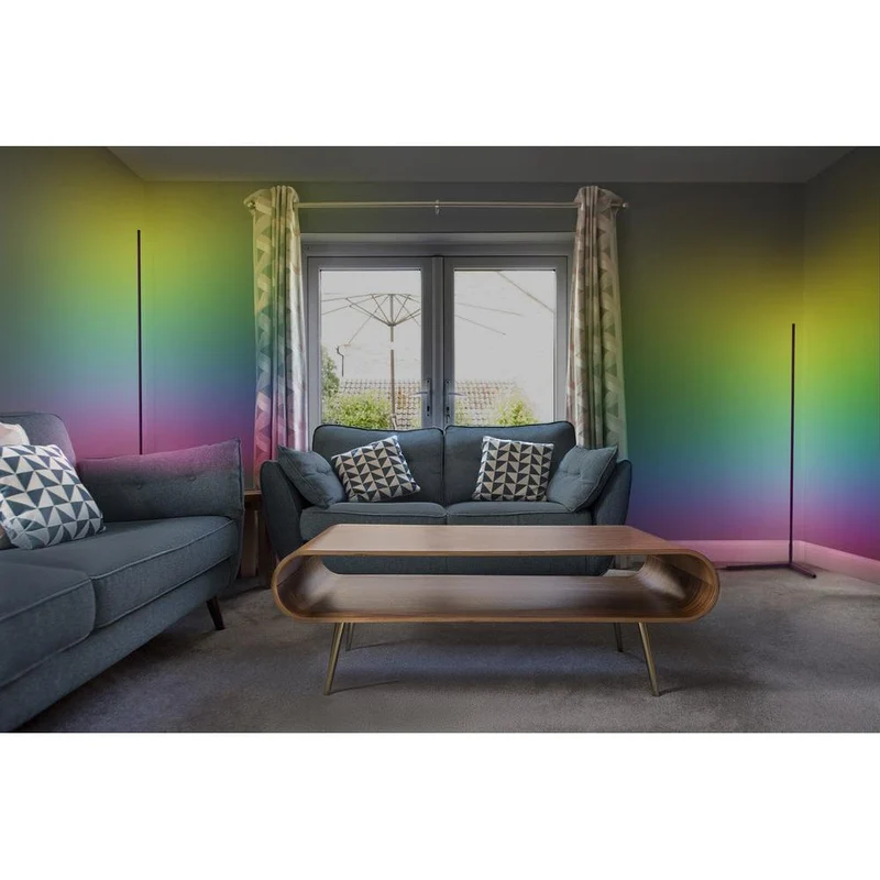OSRAM Matter SMART+ Lampada da terra angolare sottile, con telecomando, nero, 2000 mm, RGB + Tunable White (TW)
