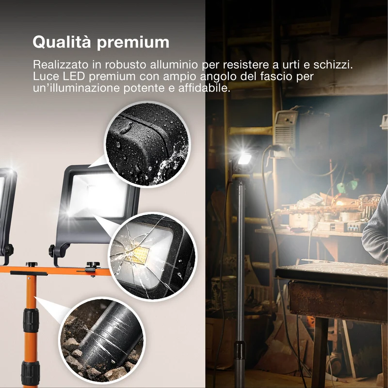 OSRAM LAMPADE DA LAVORO FARETTO DA CANTIERE TREPPIEDE 2X30 W 4000 K