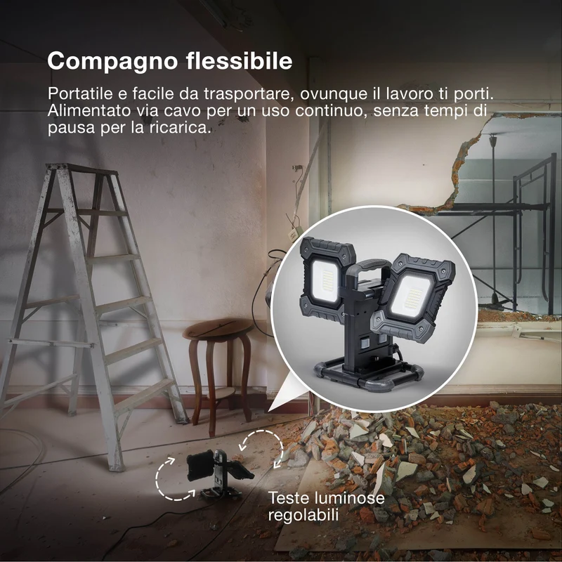 OSRAM LAMPADA DA LAVORO VALUE FLEX Faretto 2x30W, 6450lm, 6500K