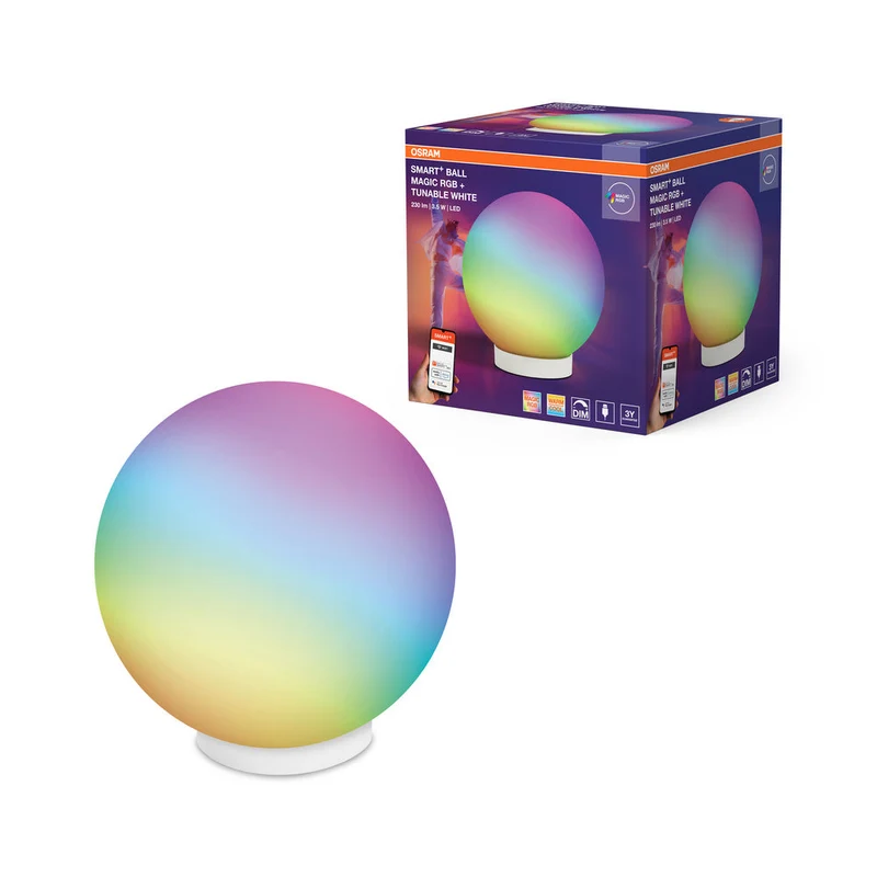 OSRAM SMART+ Wifi PALLA Moodlight Lampada da tavolo MAGIC RGB RGBW USB, 200 lm, 2200 … 6500 K, Bianco regolabile|RGB
