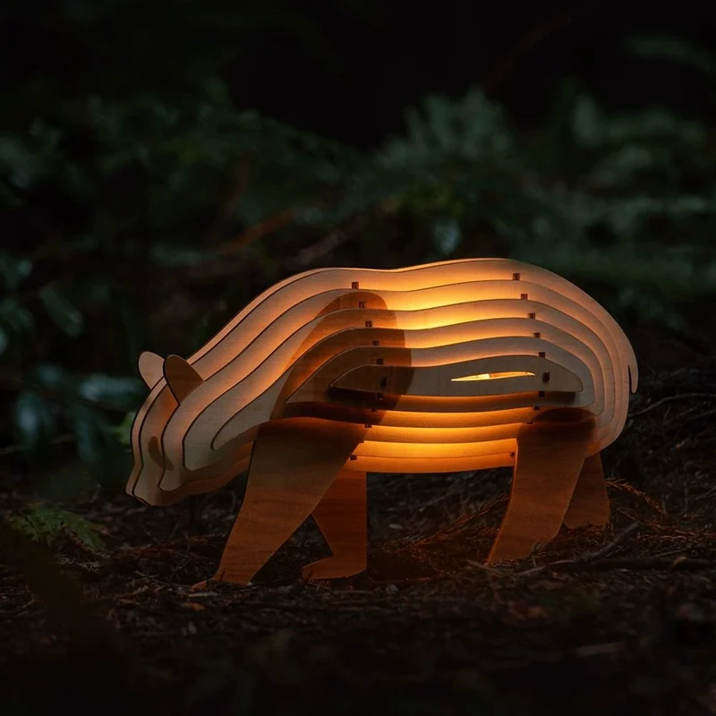 WildCraft™ Wooden Animal Light