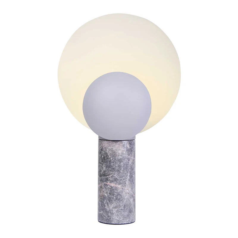 Caché - Lampe à poser à base minérale en acier et marbre, style contemporain