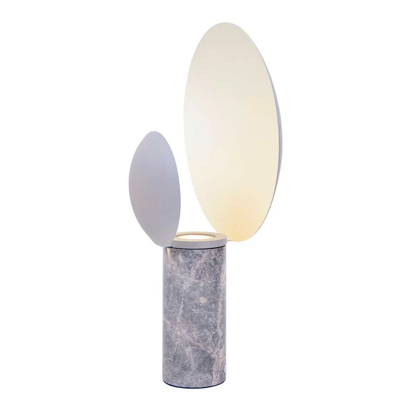 Caché - Lampe à poser à base minérale en acier et marbre, style contemporain