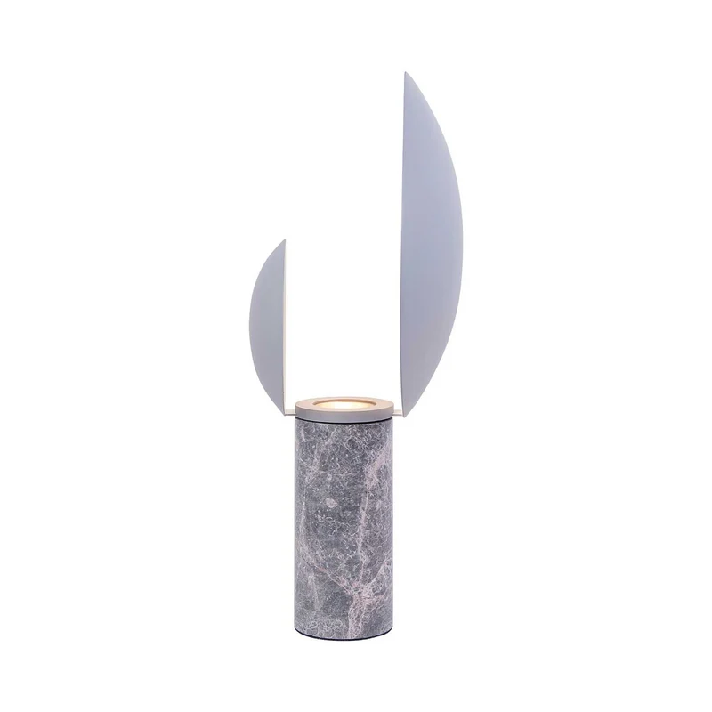 Caché - Lampe à poser à base minérale en acier et marbre, style contemporain