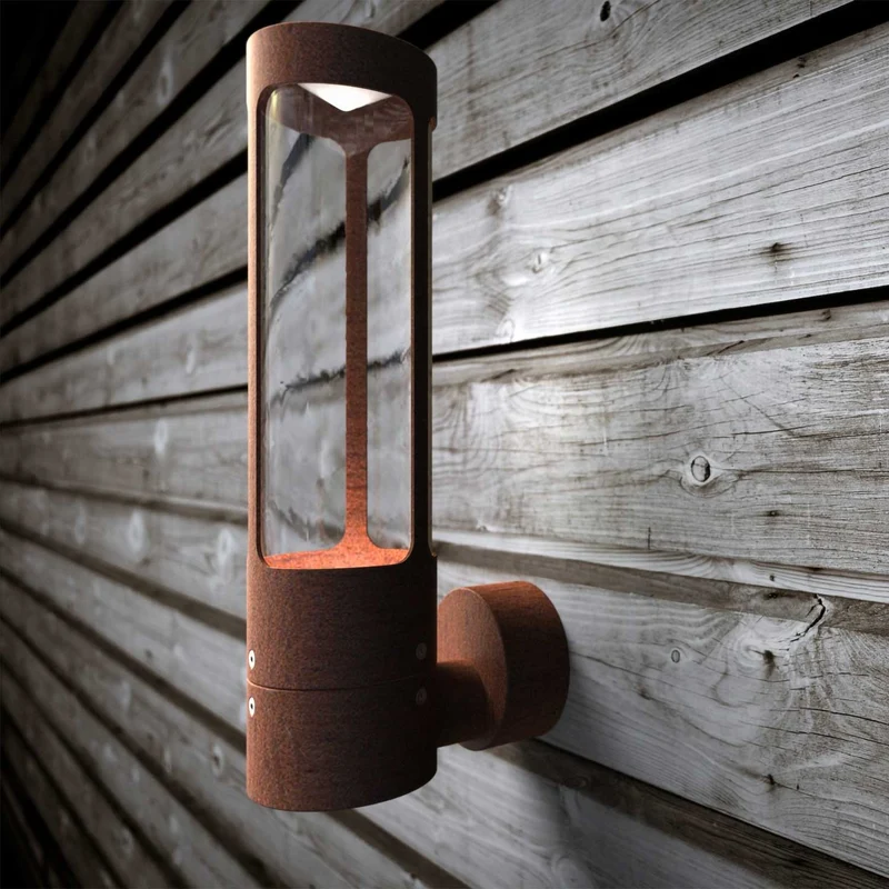 Helix - Applique murale extérieure torsadée en acier et plastique, style moderne