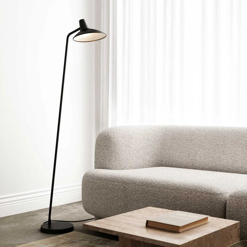 Darci - Lampadaire à long bras en acier, style moderne