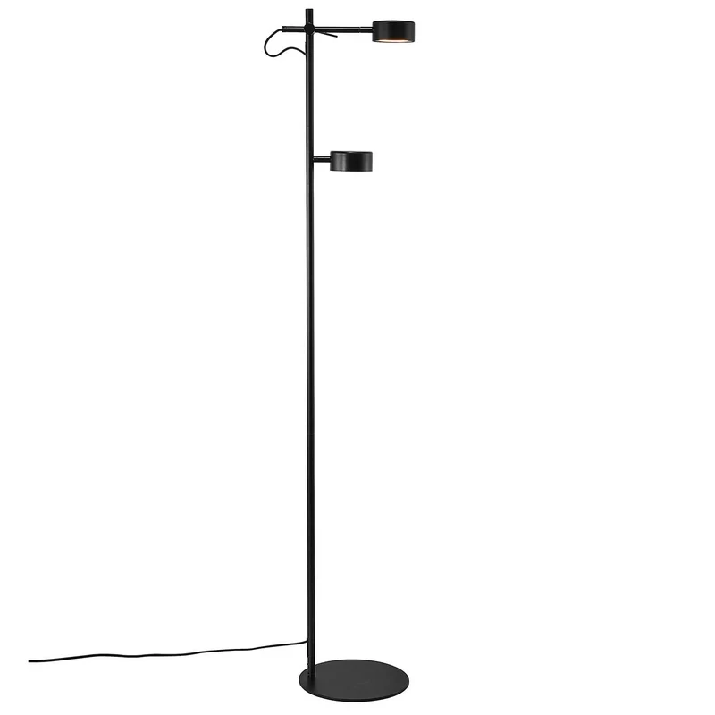 Clyde - Lampadaire LED à double lumière en acier, style moderne