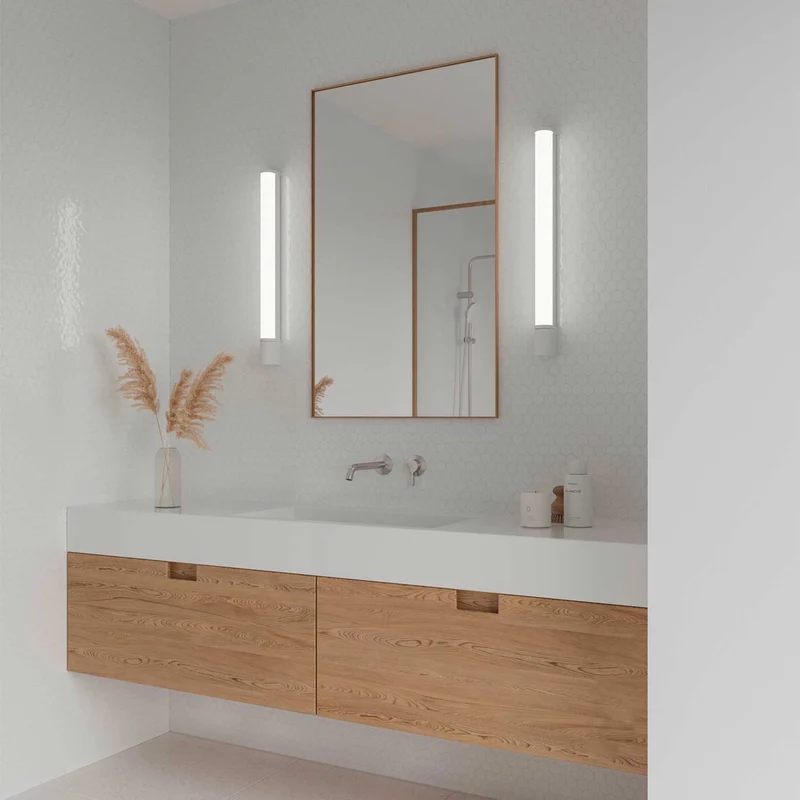 Malaika - Applique murale LED pour miroir avec prise en acier et plastique, style moderne