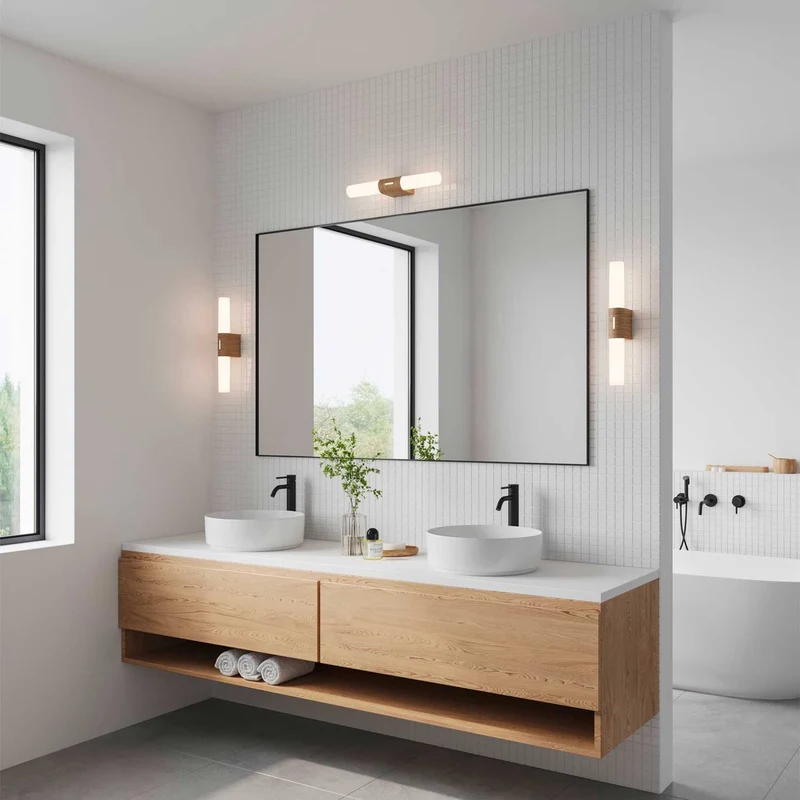 Helva - Applique murale LED pour miroir IP44 en acier et plastique, style moderne