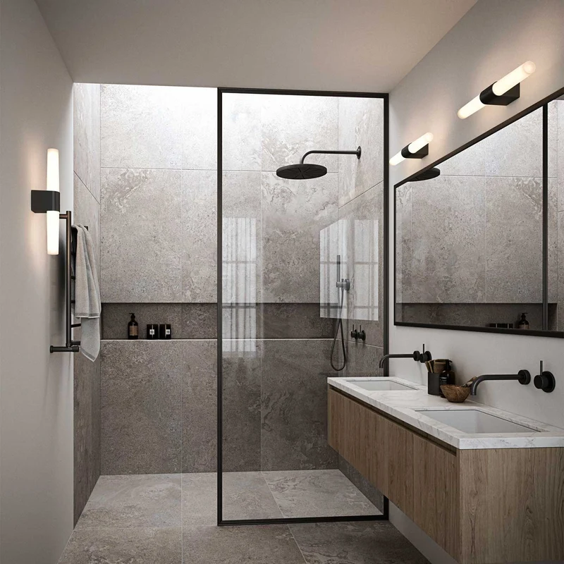 Helva - Applique murale LED pour miroir IP44 en acier et plastique, style moderne